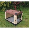 Autobox - skladacia búda hnedá / béžová so zosilnenou zadnou stenou a taškou na prenos