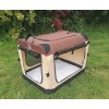Autobox - skladacia búda hnedá / béžová so zosilnenou zadnou stenou a taškou na prenos