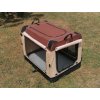 4pet box Skládací bouda Brown / Beige  - přepravka s plnou výbavou, zesílené dno
