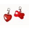 Blikající přívěsek na obojek - kost a srdíčko
