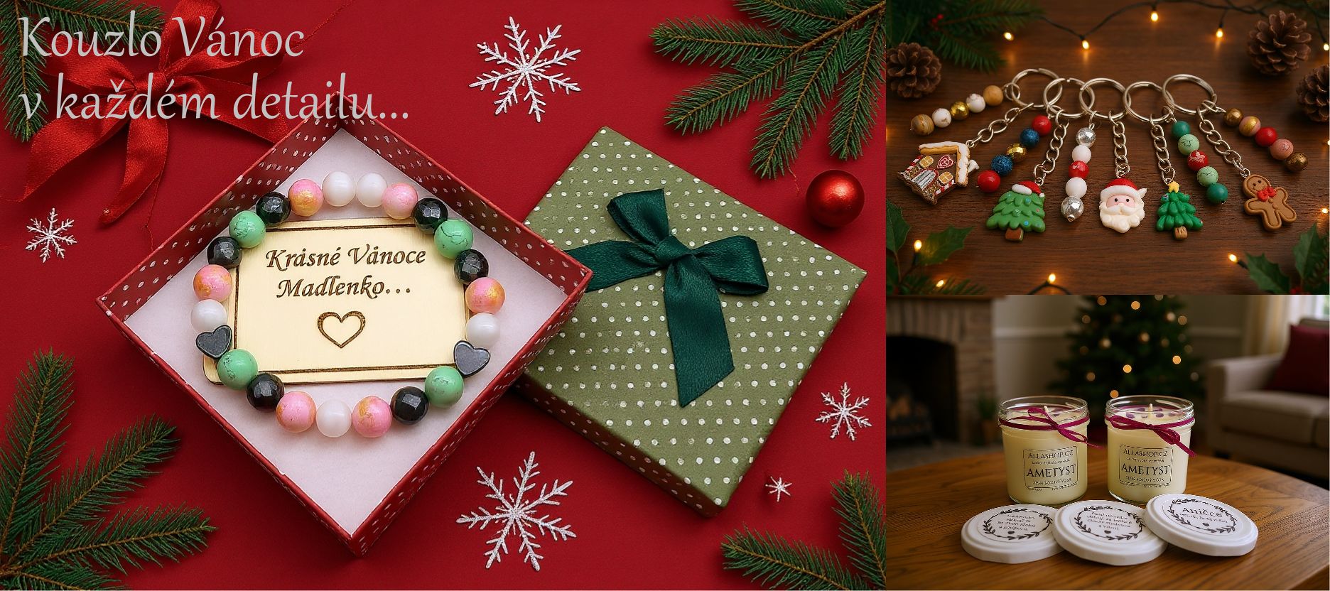 Vánoční kolekce náramků a klíčenek