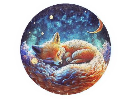 Dřevěné puzzle spící liška