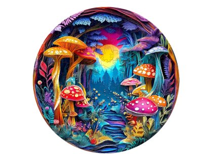 puzzle houbový les