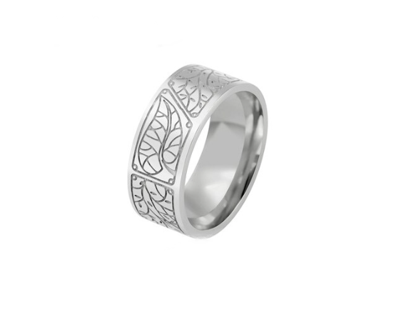 Prsten z oceli Velikost: 7 (obvod 53,4 mm)