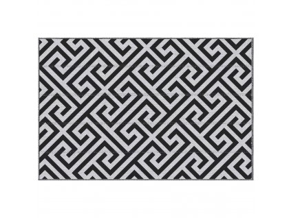 Outsunny venkovní koberec Plastový koberec s oboustranným designem Voděodolný balkonový koberec Black+White 121 x 182 cm