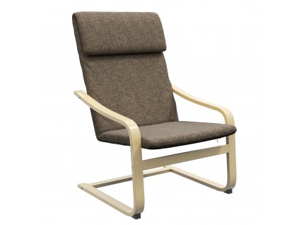 HOMCOM polohovací židle, polohovací židle, polohovací židle s polštářem, houpací židle, jídelní židle se vzhledem lnu, březové dřevo, hnědá barva