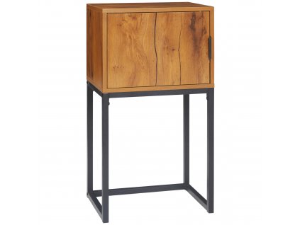 HOMCOM Konzolový stolek, předsíňový stolek se skříňkou, rozkládací stolek v industriálním designu, odkládací stolek do předsíně, obývacího pokoje, chodby, ocel, přírodní, 40 x 30 x 76 cm