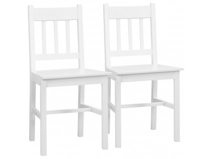 HOMCOM židle do jídelny židle do kuchyně židle do jídelny sada 2 židlí z borovicového dřeva bílá 41 x 46,5 x 85,5 cm