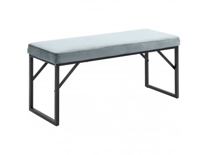HOMCOM Lavice, čalouněná lavice, postelová lavice sametového vzhledu, lavice na líčení, lavice do obývacího pokoje, ložnice, nosnost do 200 kg, ocel, modrá barva