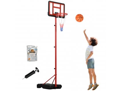 ZONEKIZ dětský basketbalový stojan, 1,55-2,05 m výškově nastavitelný basketbalový koš s elektronickou výsledkovou tabulí, pro děti od 6 let