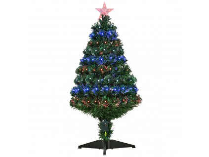 HOMCOM Vánoční stromek Vánoční stromek 90 LED hvězda zelená Ø48 x H90 cm