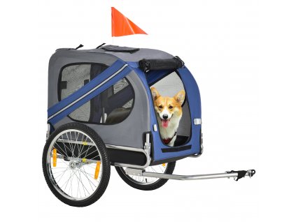 PawHut přívěs pro psy přívěs pro jízdní kola přívěs pro psy přívěs pro jízdní kola oxfordská tkanina ochrana proti dešti prodyšná modrá 130 x 73 x 90 cm