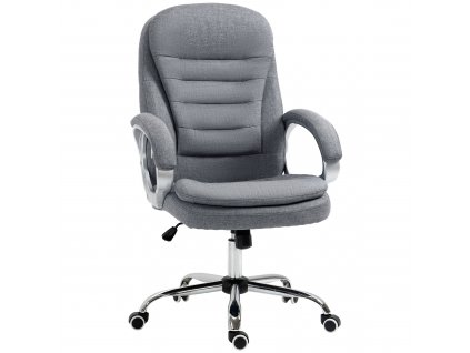 Vinsetto Kancelářská židle Pracovní židle Kancelářská židle Otočná židle 360° Ergonomická houpací funkce Výškově nastavitelná Šedé plátno 64 x 75 x 111-121 cm