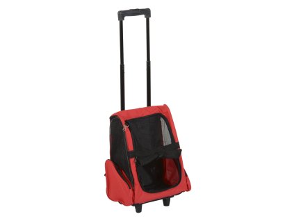 PawHut taška na vozík pro psy Přepravní taška pro zvířata Vozík 2 v 1 s dvířky a oknem prodyšný červený 42 x 25 x 55 cm