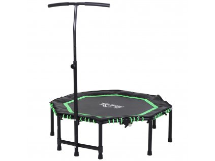 HOMCOM fitness trampolína, trampolína pro děti a dospělé, zahradní trampolína, ocel+PP+EVA, zelená+černá, 122 x 122 x 122-138 cm