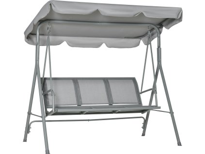 31474 9 3mistna zahradni houpacka 170 x 110 x 153 cm seda stribrna