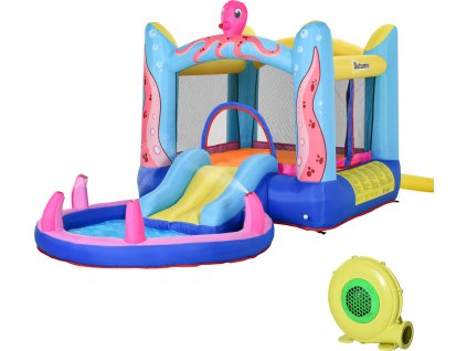 31627 9 nafukovaci skakaci hrad se vzorem chobotnice 360 x 175 x 180 cm