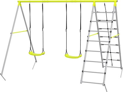 31642 9 ocelovy ram na 2 detske houpacky zeleny