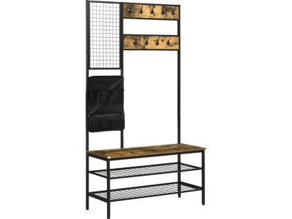 32938 1 vesak na kabaty s botnikem 100 x 40 x 185 cm hnedy