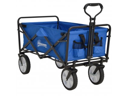 Ruční vozík Outsunny, skládací ruční vozík, 360° zahradní vozík, přepravní vozík, plážový vozík, ocelový rám, Oxford, 107 x 51 x 91,5 cm