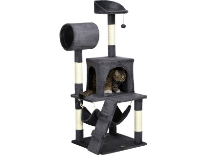 33511 9 splhaci strom s domeckem pro kocky 125 cm tmave sedy