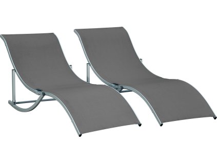 33910 sada 2 zahradnich lehatek 165 x 61 x 63 cm tmave sede