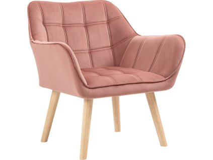 34030 9 calounene kreslo se sametovym vzhledem 64 x 62 x 72 5 cm ruzove