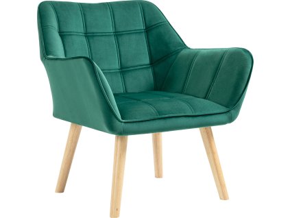 34036 9 calounene kreslo se sametovym vzhledem 64 x 62 x 72 5 cm zelene
