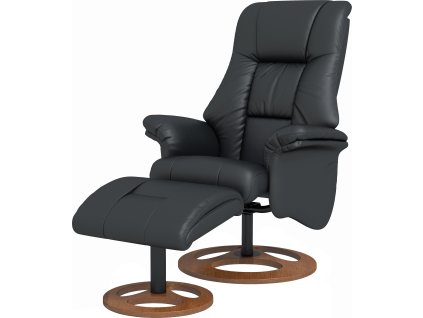 35662 9 relaxacni kreslo s taburetem cerna