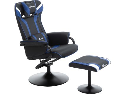 35665 9 relaxacni kreslo s taburetem cerna a modra