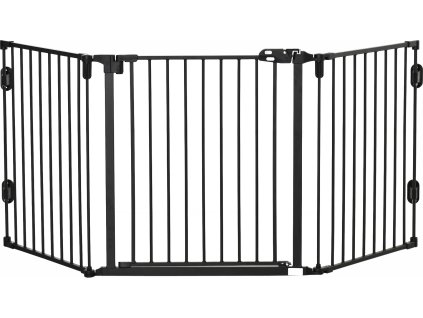 Zábrana s automatickým zavíráním dveří 202,5x76 cm | černá