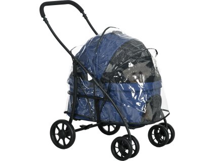 Kočárek pro psy 81 x 68 x 98,5 cm | tmavě modrý