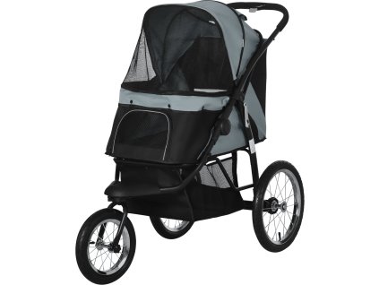 Kočárek pro psy 111 x 58 x 107 cm | šedý
