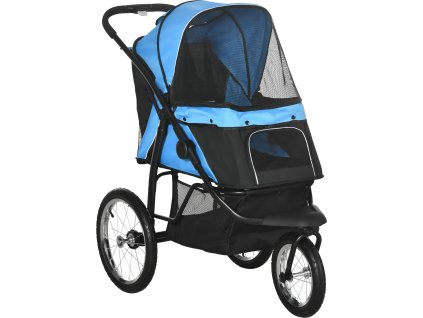 Kočárek pro psy 111 x 58 x 107 cm | modrý