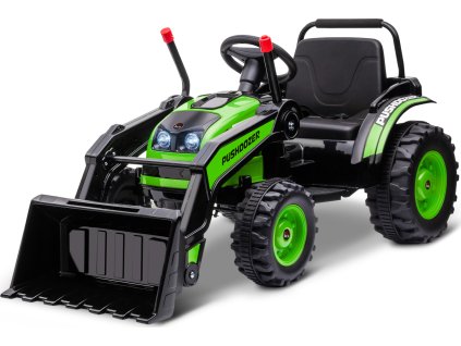 Dětský elektrický traktor s lopatou | zelený