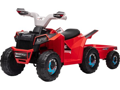 Dětská čtyřkolka s přívěsem | červená