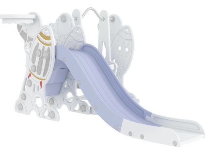 Dětská skluzavka 3v1 | bílá a šedá