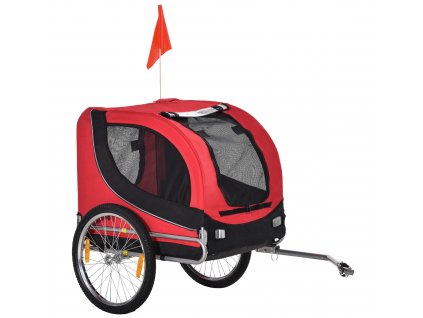 PawHut přívěs pro psy přívěs pro jízdní kola přívěs pro psy přívěs pro jízdní kola červený+černý 130 x 73 x 90 cm