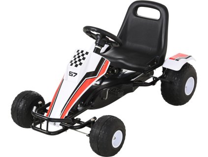 Dětská šlapací motokára 104 x 66 x 57 cm| bílá
