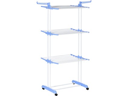 Pojízdný sušák kovový 4 úrovně | modrý