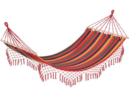 Zahradní houpací síť 200 x 100 cm pro dvě osoby | barevná