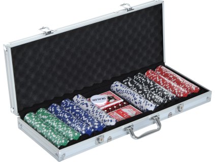 Přenosný pokerový set s 500 žetony | 55,5 x 22 x 6,5 cm