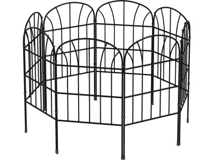 Dekorativní kovový plot 264x61 cm | černý