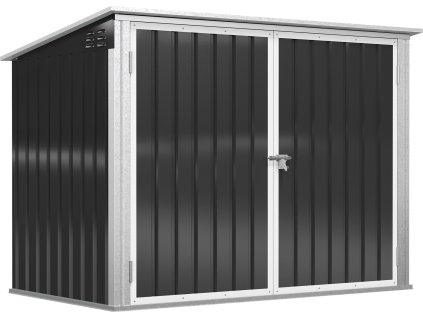 Uzamykatelný kryt na 2 popelnice 178,5x104,5x128,5/113 cm | černý