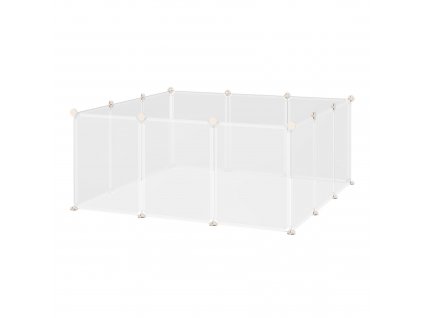 PawHut ohrádka pro volný výběh Udělej si sám ohradu pro volný výběh Bariérový plot Malá zvířata Ohrádka pro vnitřní použití 12 panelů Bílá 105 x 105 x 45 cm