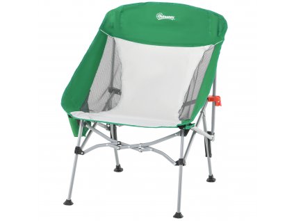Outsunny kempingová židle kompaktní s přenosnou taškou Malá ultralehká skládací pro venkovní kempování piknik turistika max. zatížení 150 kg Zelená+Stříbrná