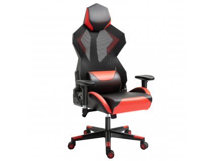 Vinsetto herní židle kancelářská židle kancelářská židle ergonomický design závodní styl moderní výškově nastavitelná pěna nylon umělá kůže černá + červená