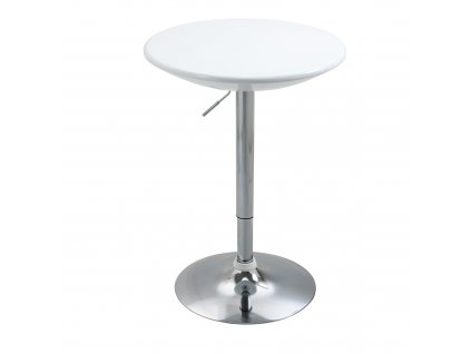 HOMCOM Barový stůl moderní jídelní stůl výškově nastavitelný kov ABS lakovaný bílá Ø61 x 76-97 cm
