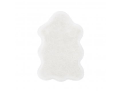 Homcom koberec z měkké umělé kožešiny s vysokým vlasem polyester bílý 80 x 55 x 3 cm