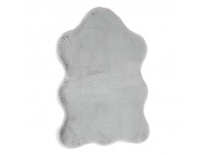 Homcom koberec z měkké umělé kožešiny s vysokým vlasem polyester šedý 80 x 55 x 3 cm